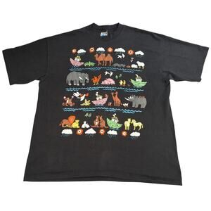 VTG 1990 By Marcy N Me Noahs Ark Animals T Shirt Made USA 24x29 Boxy Fit